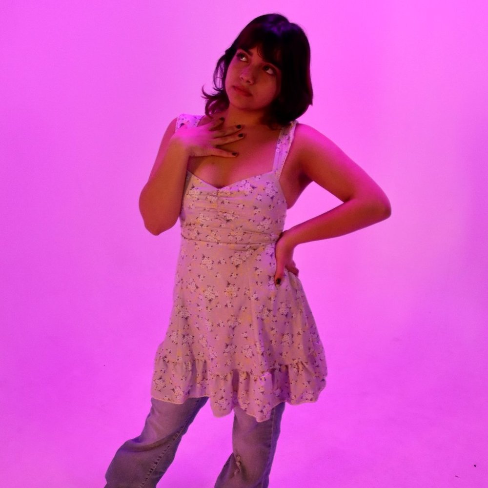 Lilac Floral Milkmaid Dress